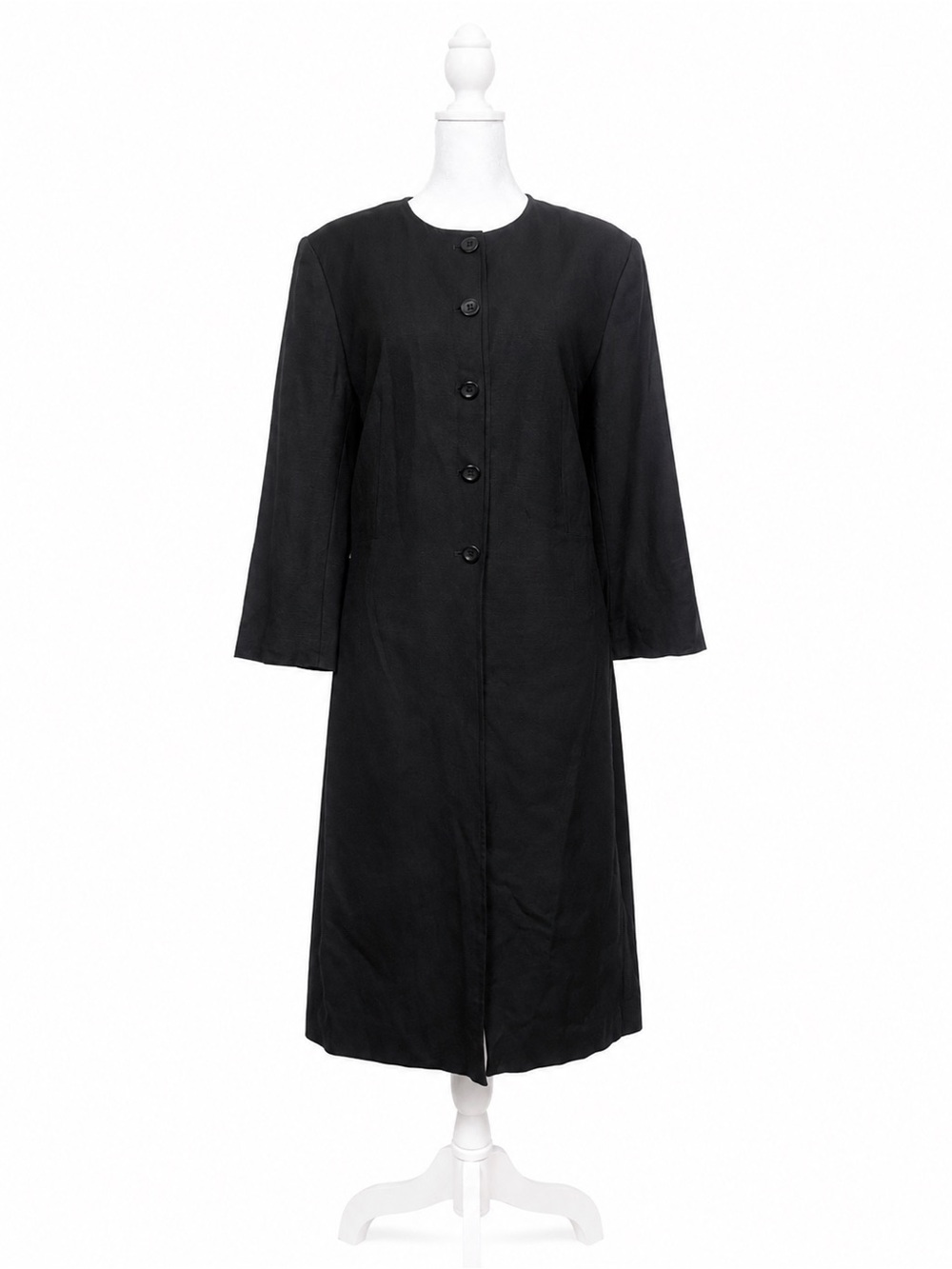 Harve Benard Black Linen Blend Jacket Dress Career Midi Size 12